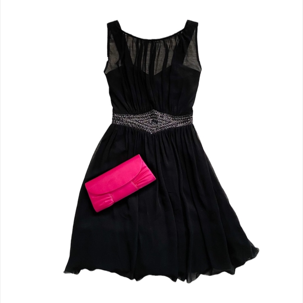 Little Mistress chiffon black dress